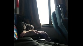 touch bus downblouse Two hot girls beach cabin