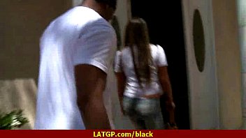 black man walking Naughty mom with son