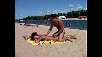 watches nude beach wife men Forced to massage